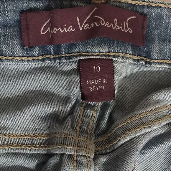 Gloria Vanderbilt Jeans Womens 10 Capri Rail Straight Stretch Faded Denim Blue - Picture 5 of 9